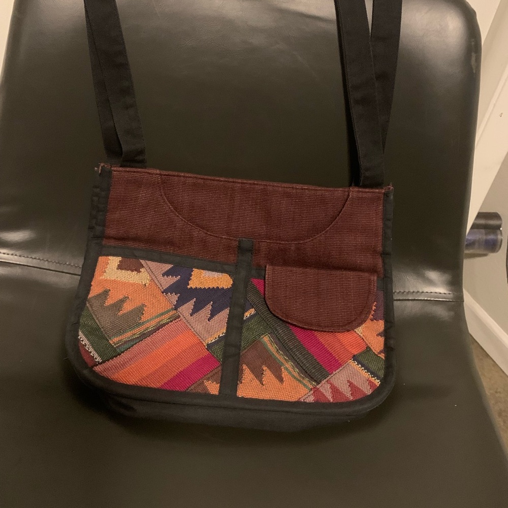 Colorful Patterned Shoulder Bag. 💯 Cotton - made in Guatemala.